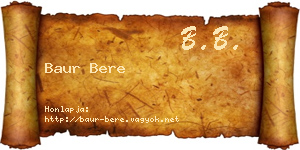 Baur Bere névjegykártya